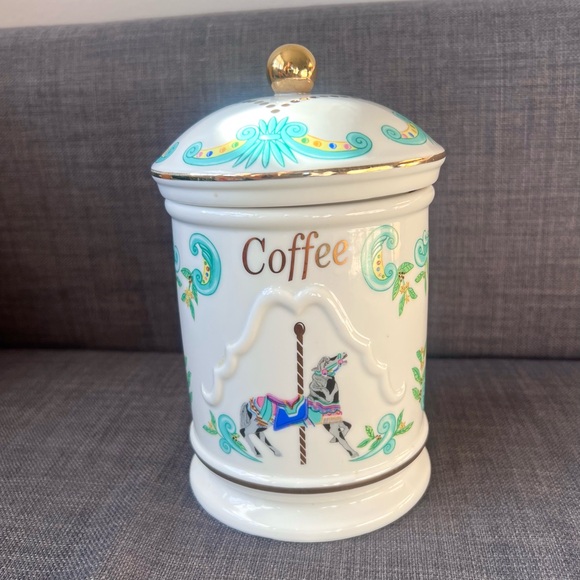 Lenox Decorative Coffee Canister The Carousel Collection Design 1995 vintage